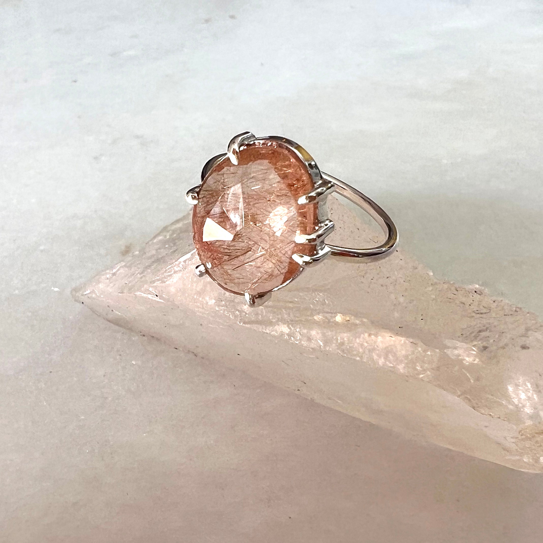 Copper Rutile Quartz Ring // size 7
