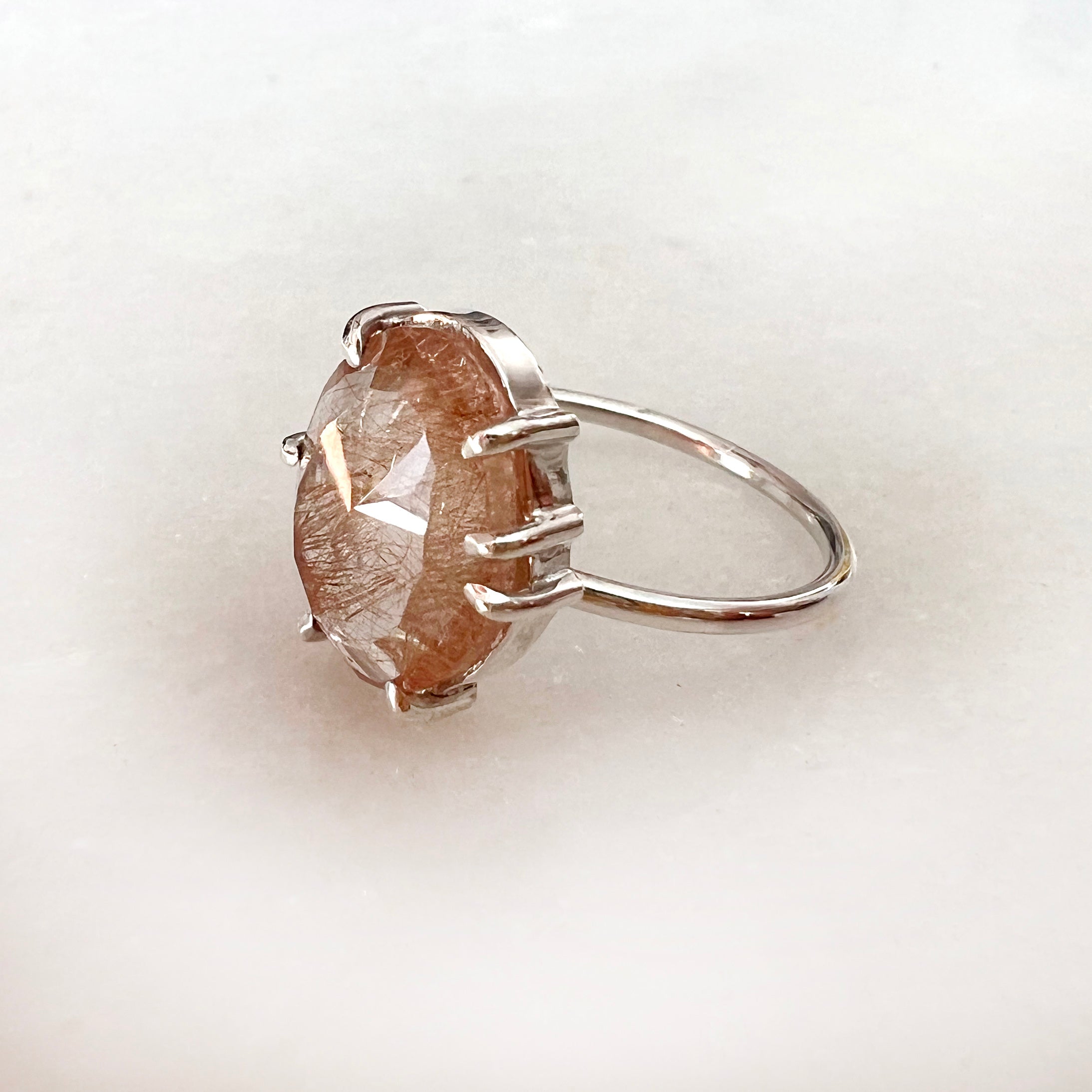 Copper Rutile Quartz Ring // size 7