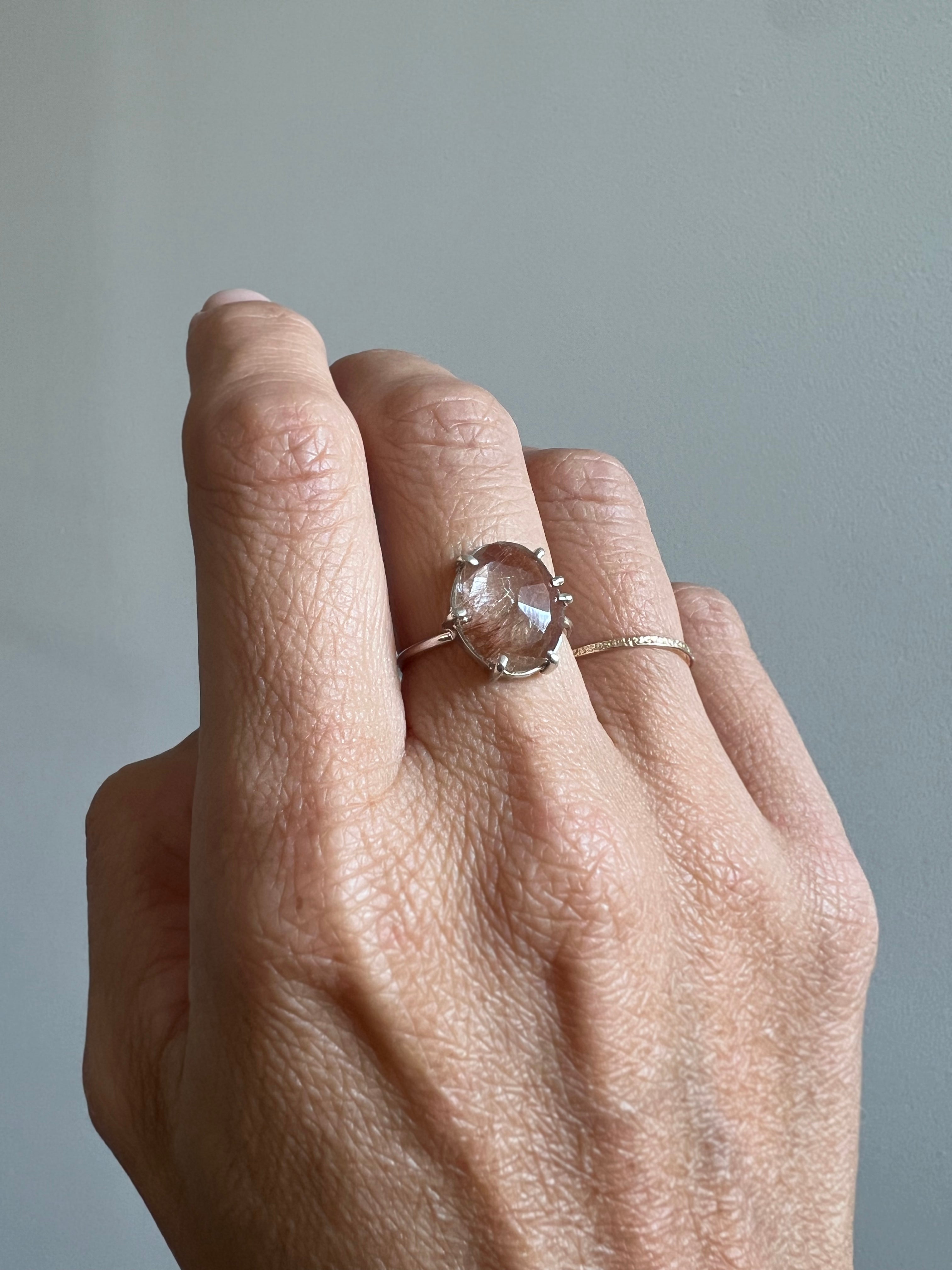 Copper Rutile Quartz Ring // size 7