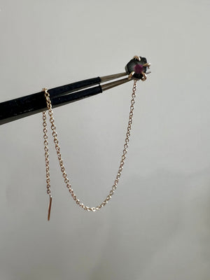 Tourmaline Chain earring in 14k Gold