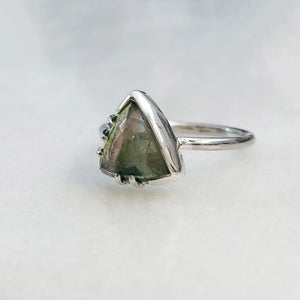 Green Rose Cut Tourmaline Ring by Rockhaus Metals