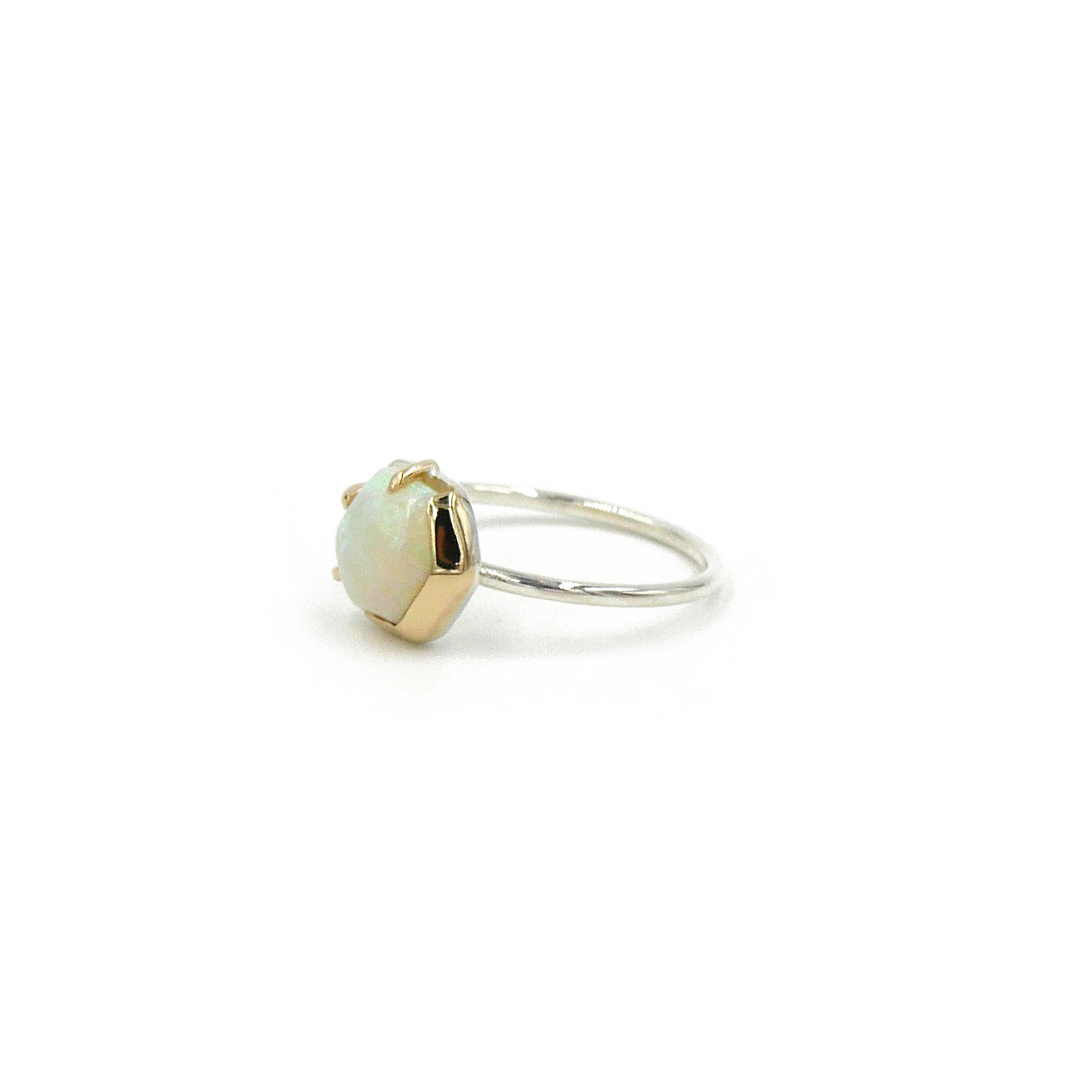 Opal Hexagon Ring by Rockhaus Metals