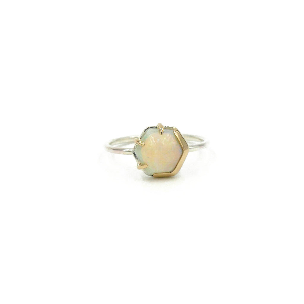 Opal Hexagon Ring by Rockhaus Metals