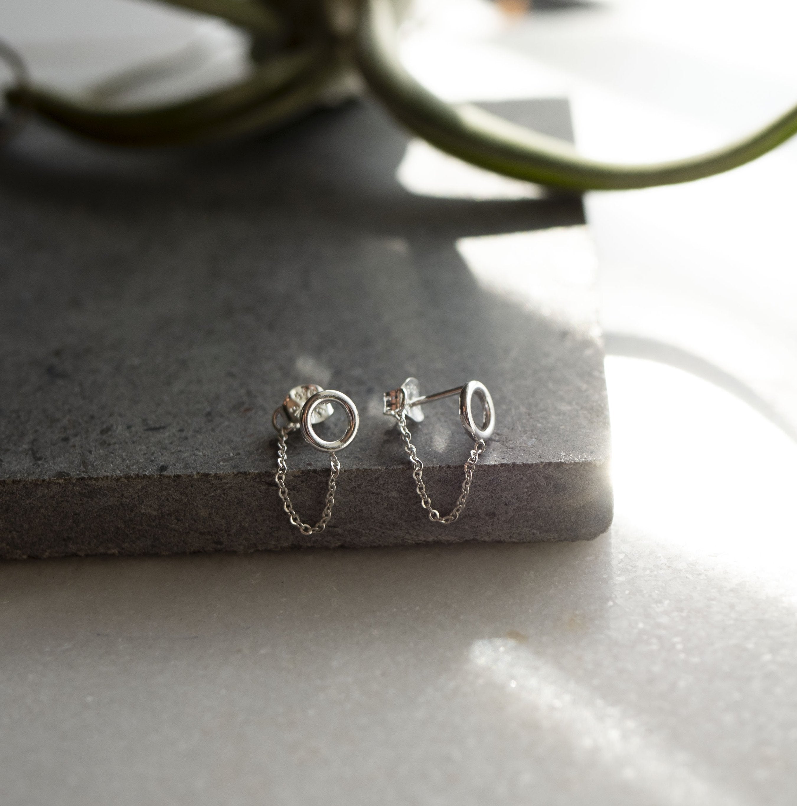 Orbital Chain Earring by Rockhaus Metals