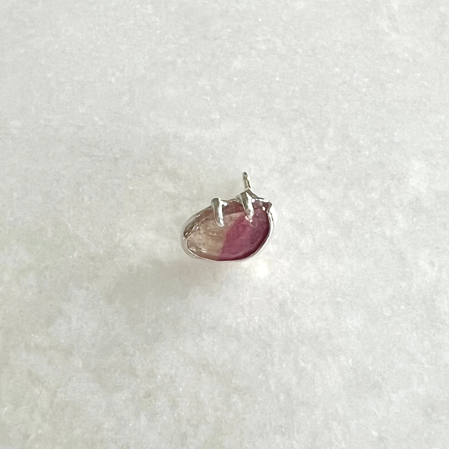 Solo Pink and White Tourmaline Stud