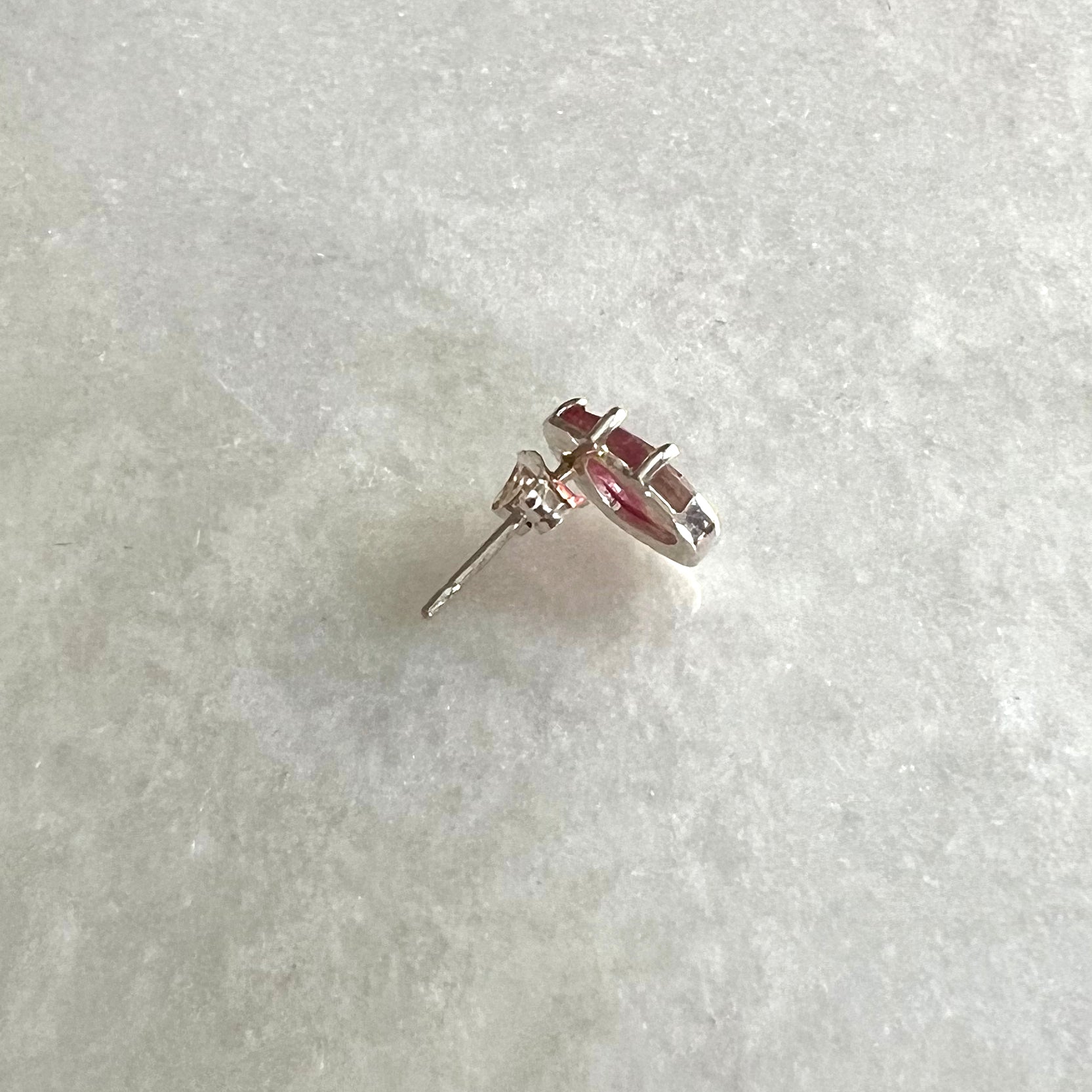 Solo Pink and White Tourmaline Stud