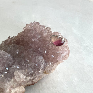 Solo Pink and White Tourmaline Stud