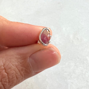 Solo Pink and White Tourmaline Stud